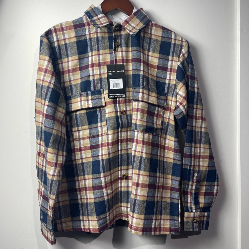 American Stitch hooded flannel shirt